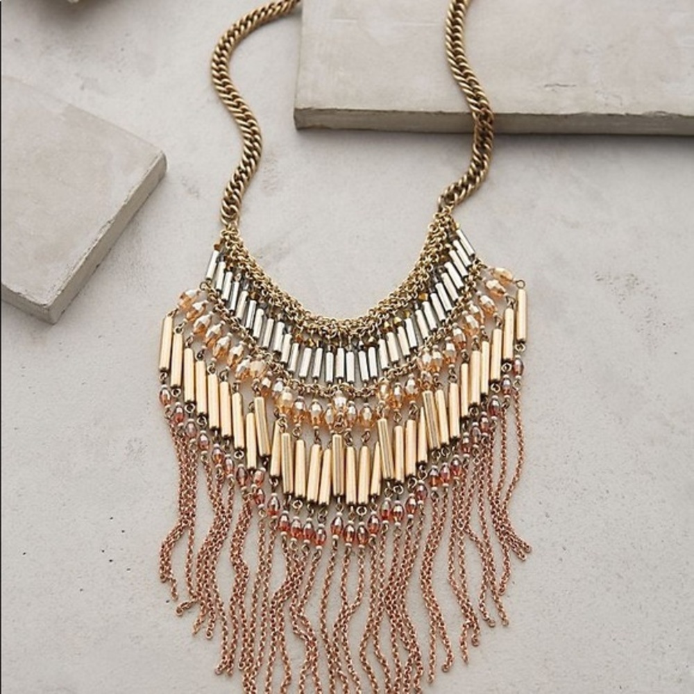 Anthropologie Fringe Statement Necklace